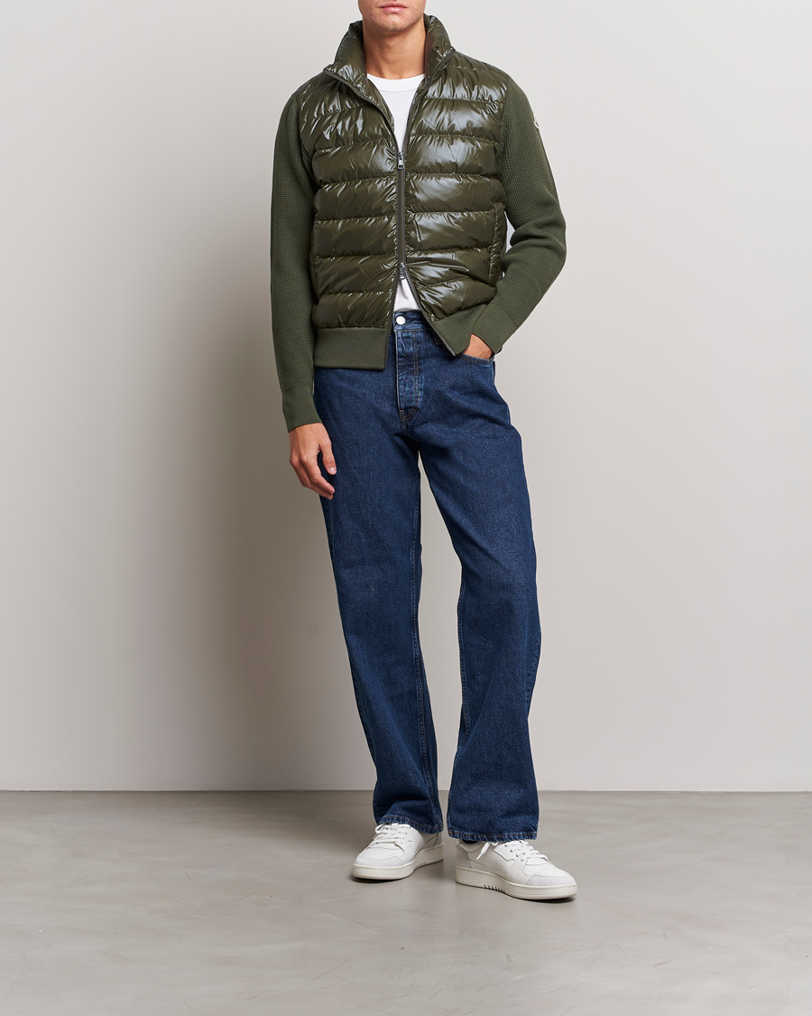 Hombres | Jerséis y prendas de punto | Moncler | Hybrid Zip Cardigan Dark Green