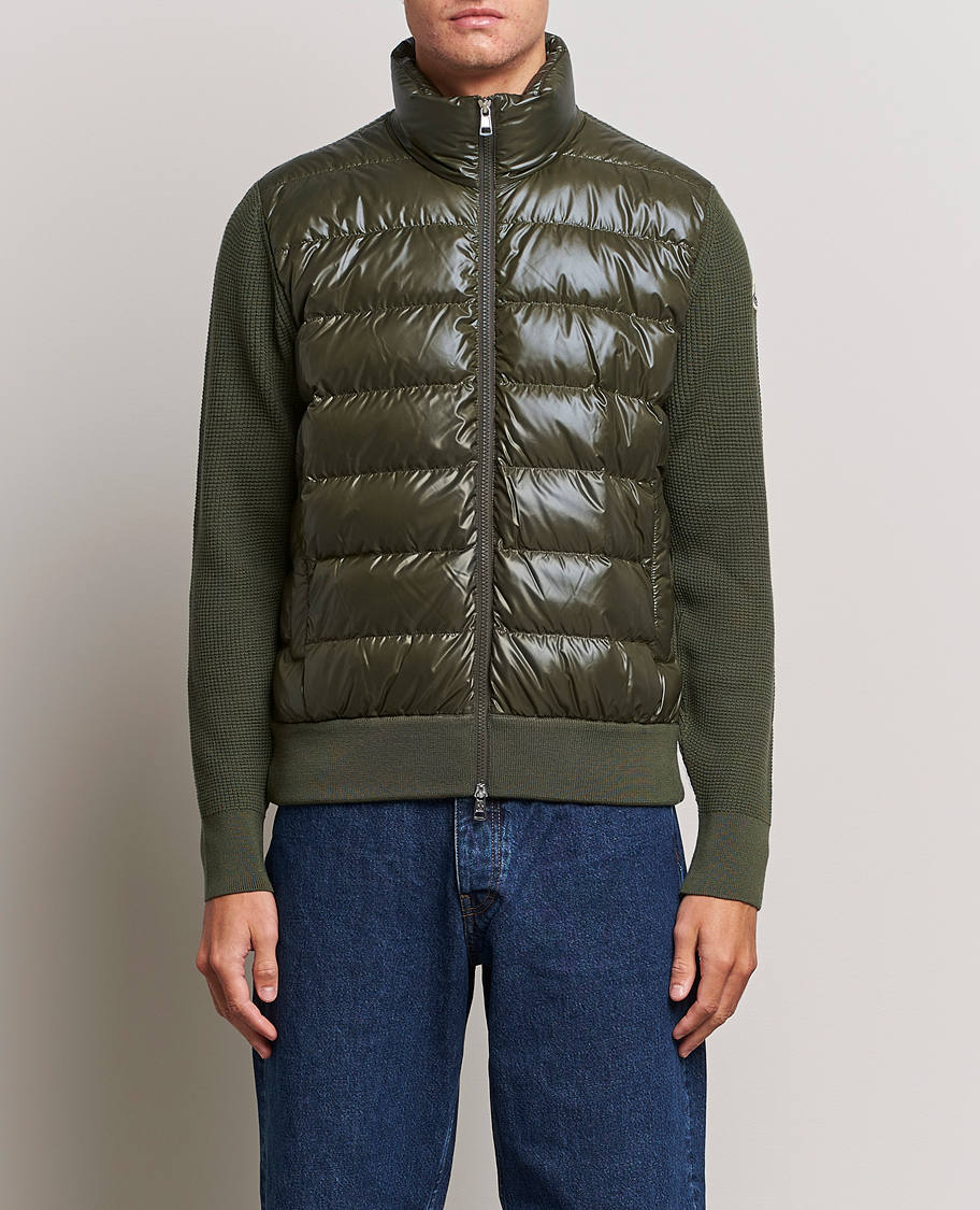 Hombres | Jerséis y prendas de punto | Moncler | Hybrid Zip Cardigan Dark Green