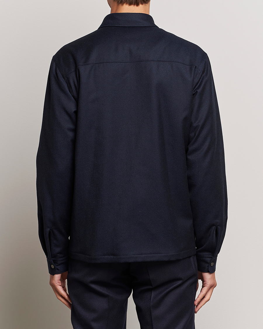 Hombres | Abrigos y chaquetas | Zegna | Techmerino Flannel Shirt Jacket Navy