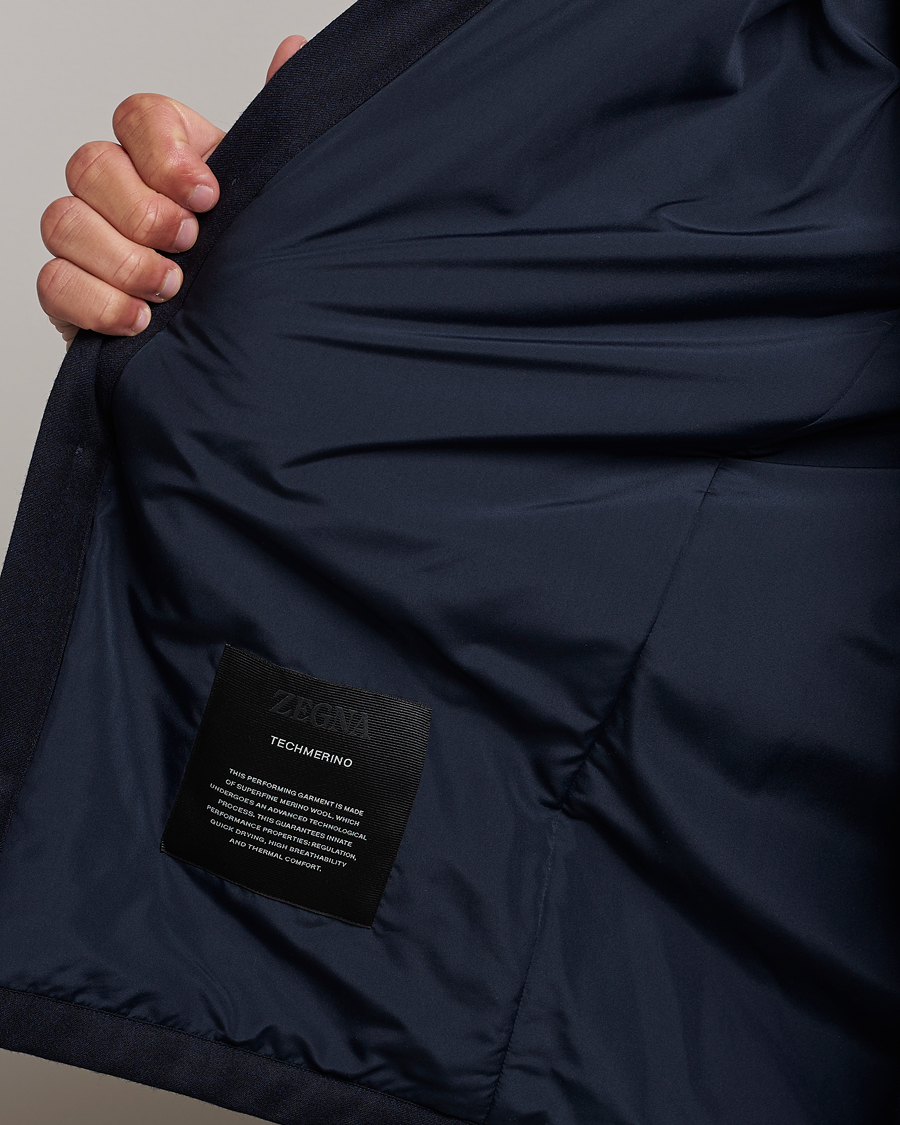Hombres | Abrigos y chaquetas | Zegna | Techmerino Flannel Shirt Jacket Navy