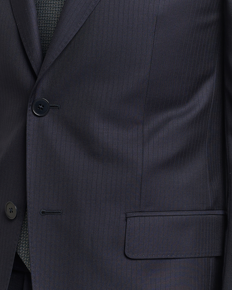 Hombres | Trajes | Zegna | Tailored Tonal Stripe Wool Suit Navy