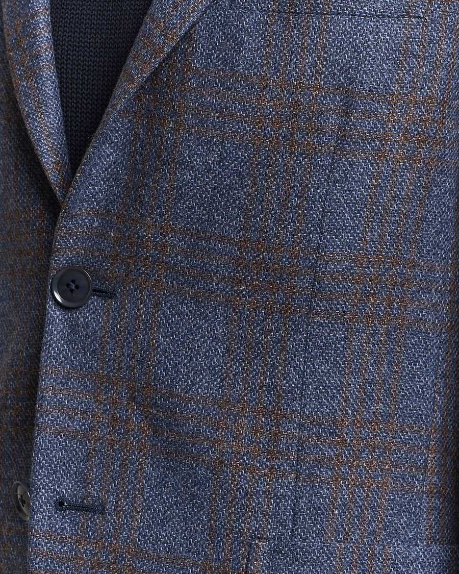 Hombres | Blazers | Zegna | Unconstructed Check Wool Blazer Navy