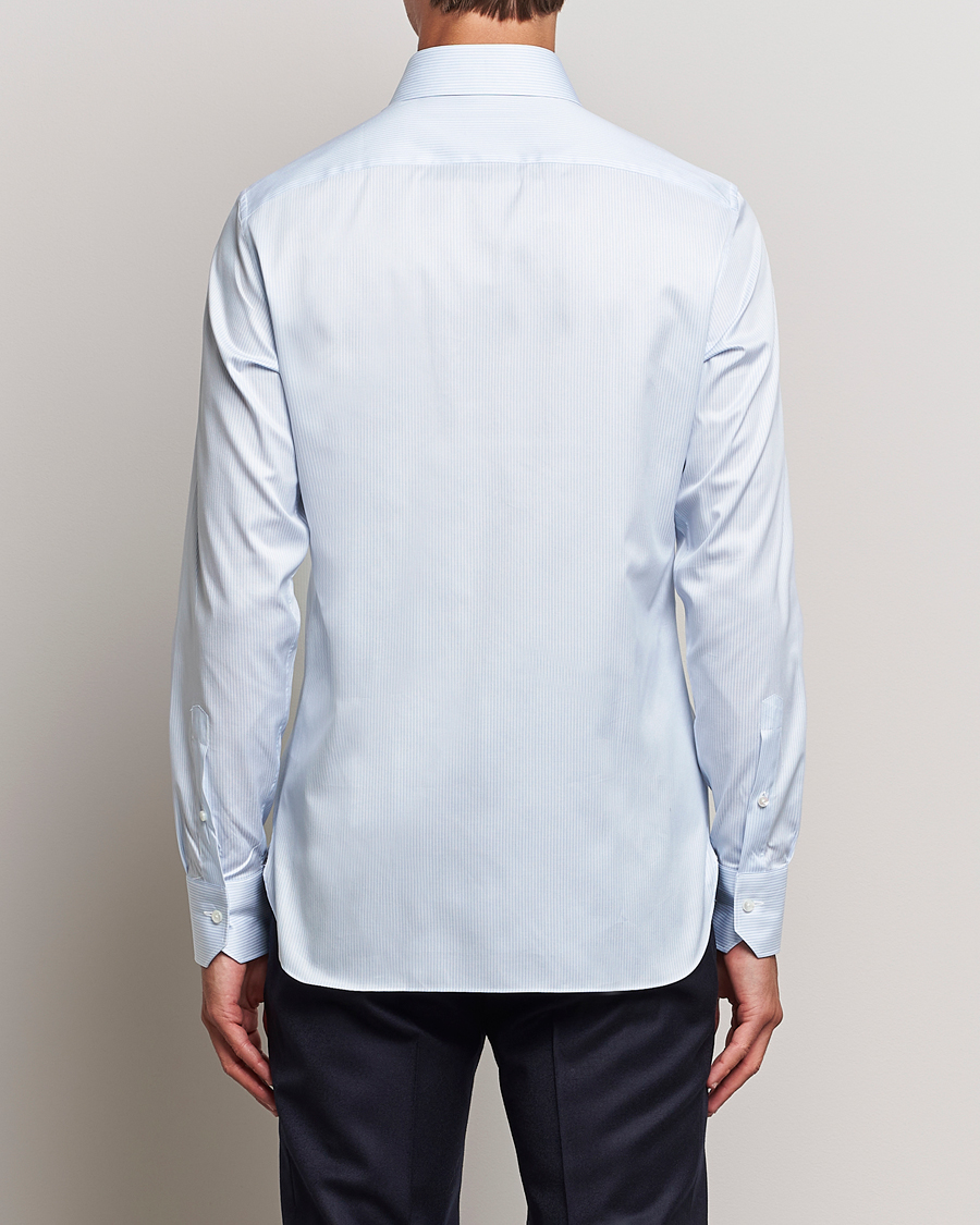 Hombres | Camisas | Zegna | Slim Fit Striped Dress Shirt Light Blue