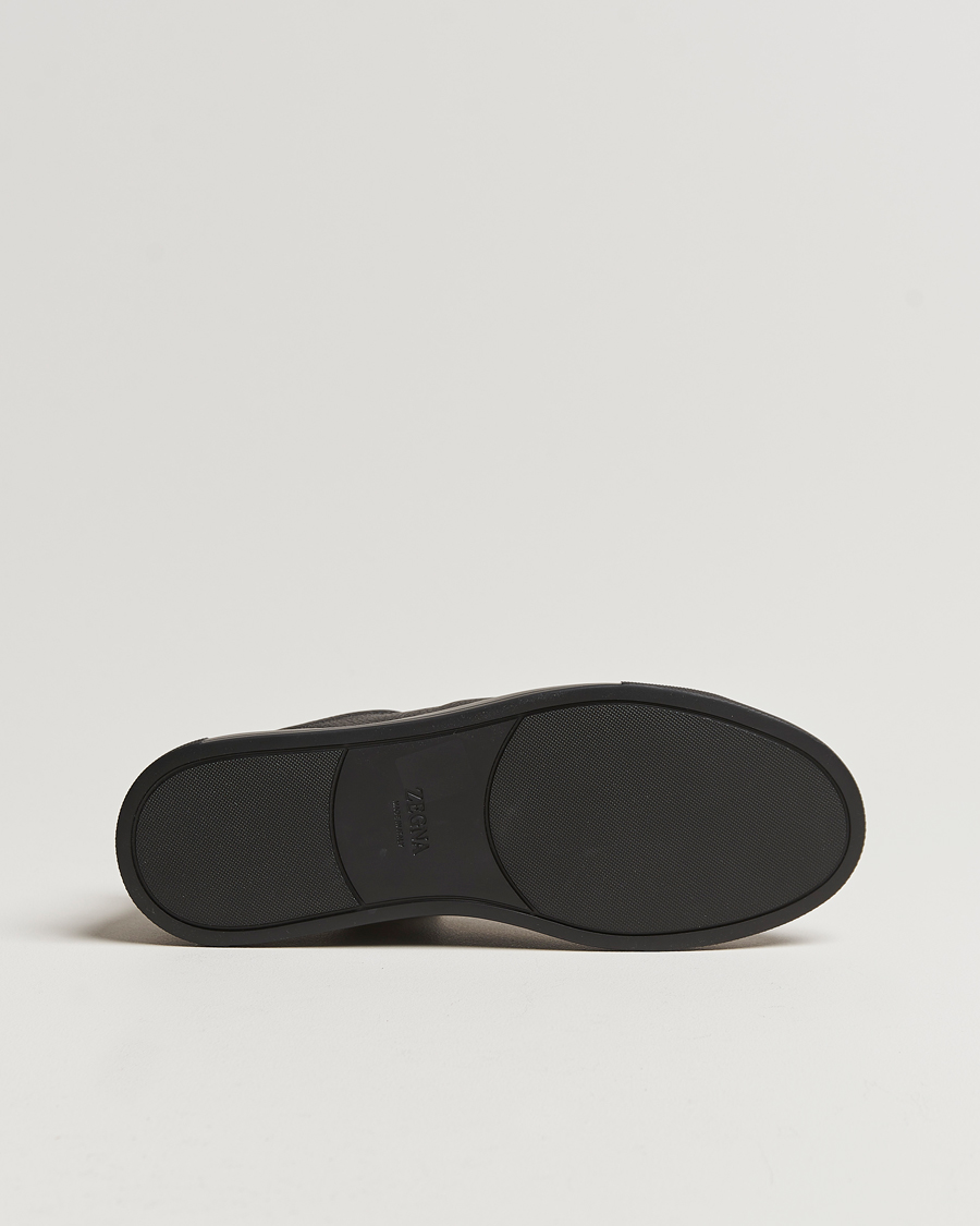 Hombres | Zegna Triple Stitch Sneakers Full Black Deerskin | Zegna | Triple Stitch Sneakers Full Black Deerskin