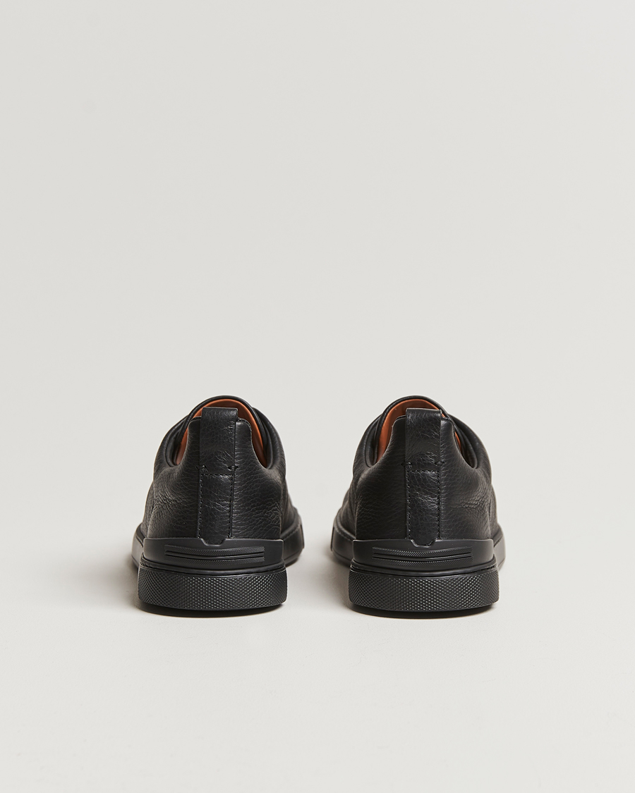 Hombres | Zegna Triple Stitch Sneakers Full Black Deerskin | Zegna | Triple Stitch Sneakers Full Black Deerskin