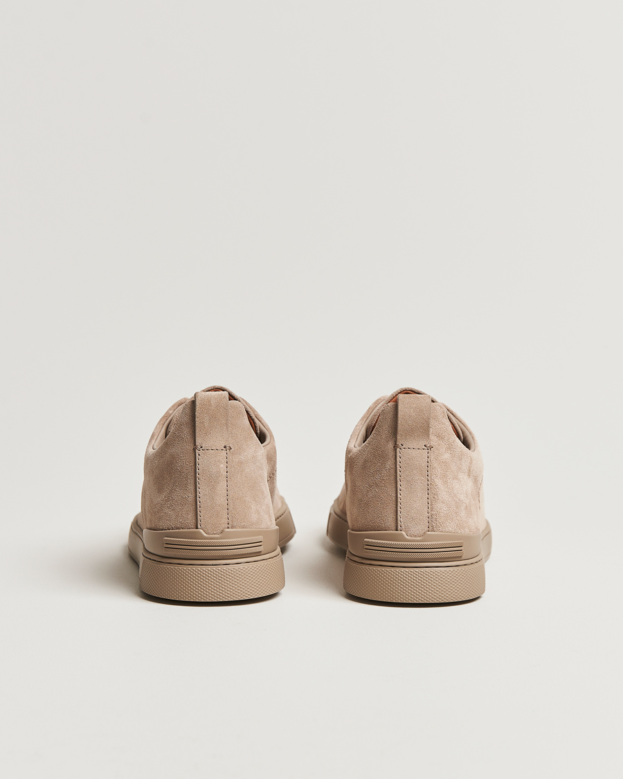 Hombres | Zegna Triple Stitch Sneakers Full Beige Suede | Zegna | Triple Stitch Sneakers Full Beige Suede