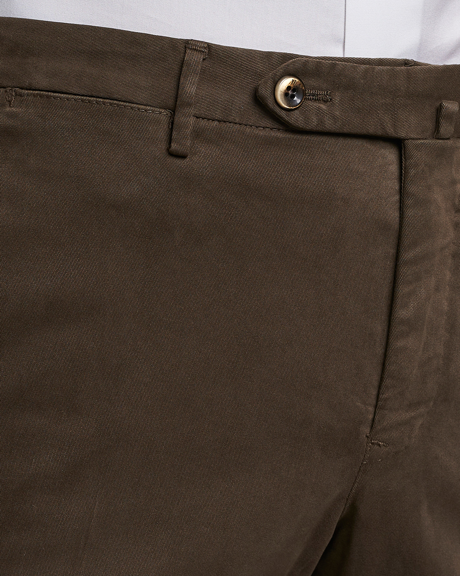 Hombres | Pantalones | PT01 | Slim Fit Cotton Stretch Chinos Dark Brown