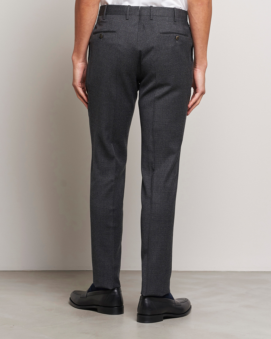 Hombres | Pantalones | PT01 | Slim Fit Pleated Houndstooth Trousers Medium Grey