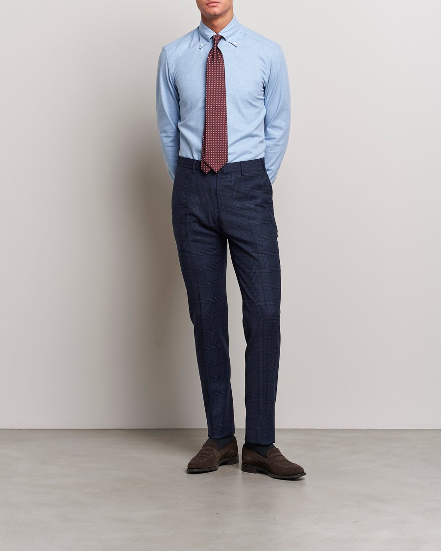 Hombres | Pantalones | PT01 | Slim Fit Prince Of Wales Wool Trousers Navy