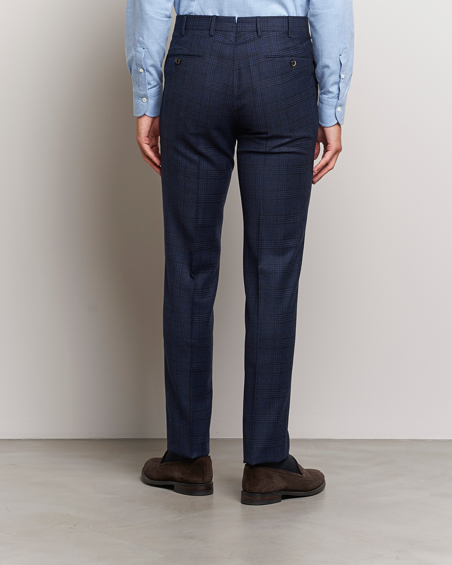 Hombres | Pantalones | PT01 | Slim Fit Prince Of Wales Wool Trousers Navy