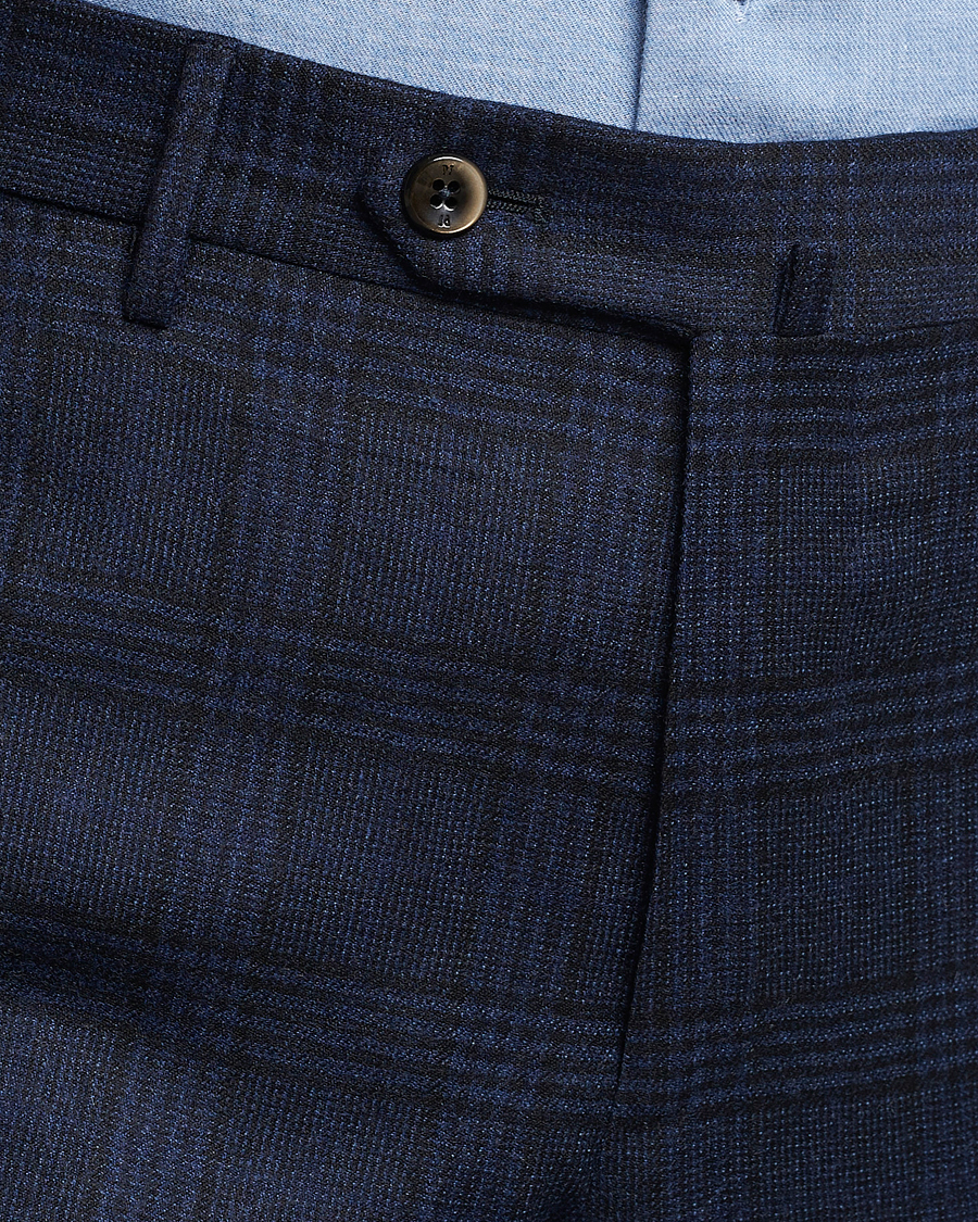 Hombres | Pantalones | PT01 | Slim Fit Prince Of Wales Wool Trousers Navy