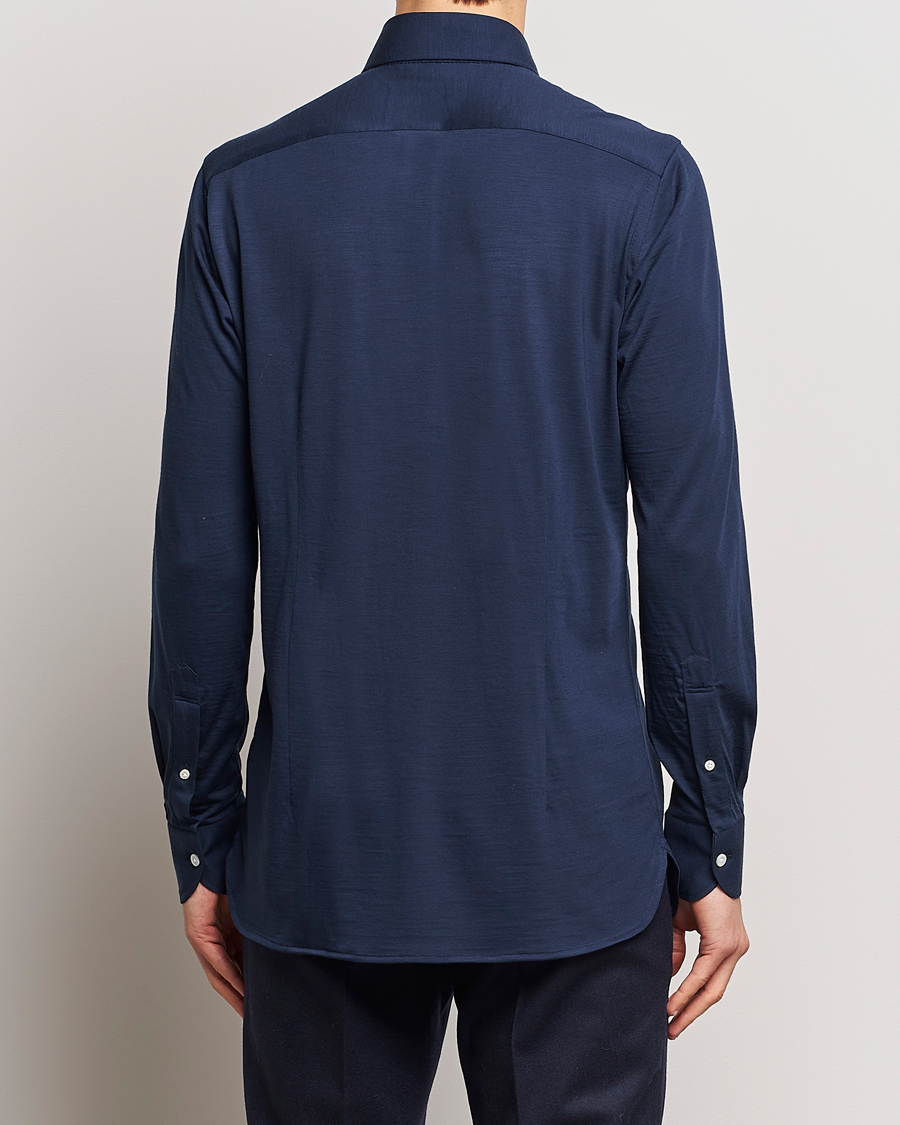 Hombres | Camisas | 100Hands | Wool Cut Away Shirt Navy Blue
