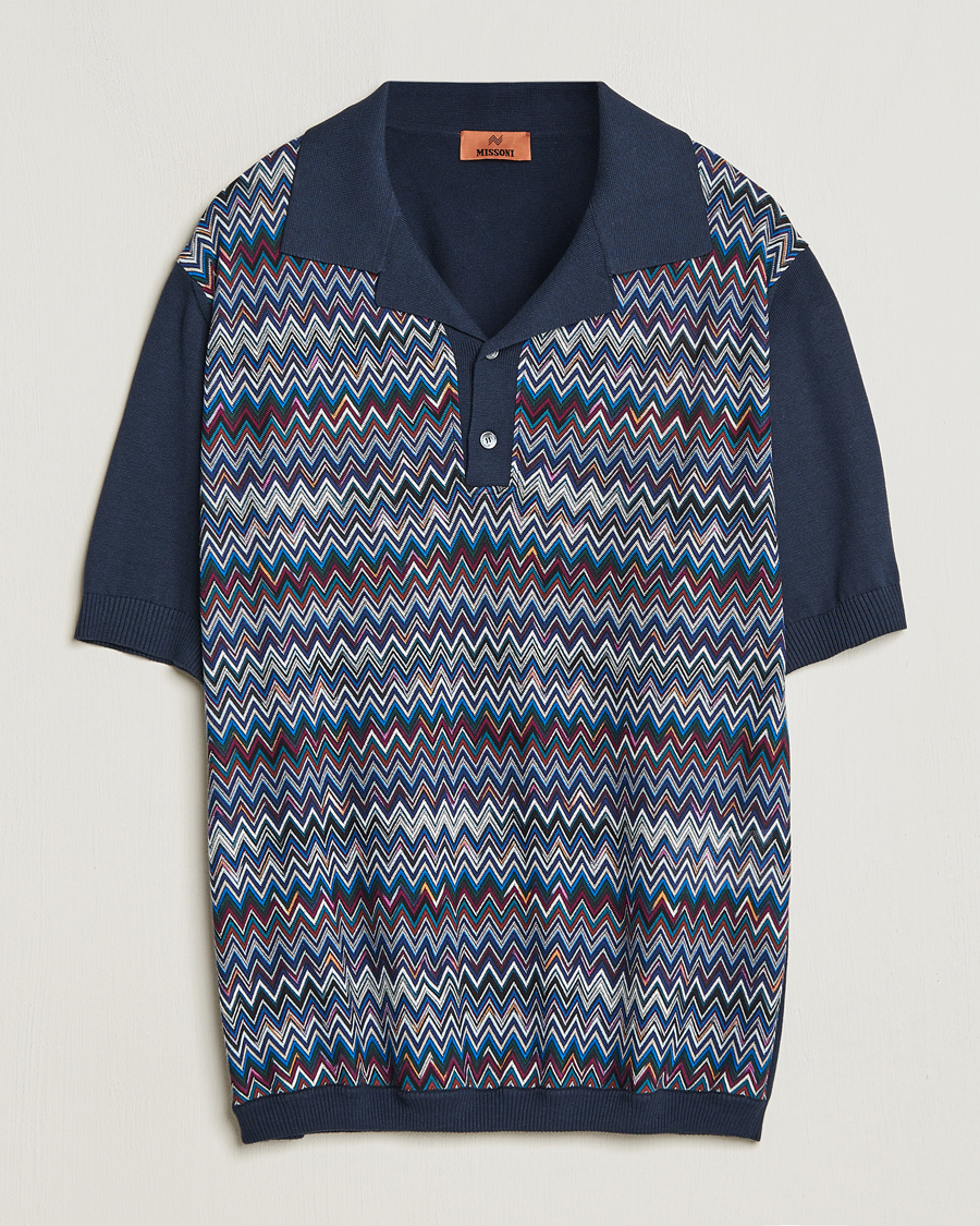Hombres | Polos | Missoni | Cotton/Silk Polo Navy