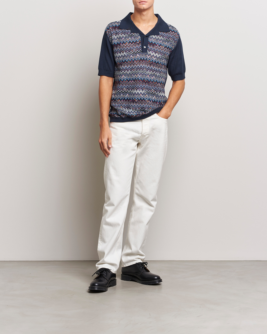 Hombres | Polos | Missoni | Cotton/Silk Polo Navy