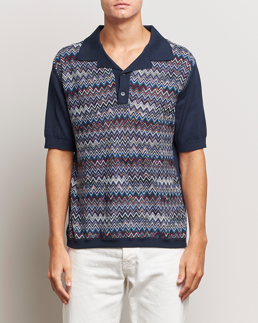 Hombres | Polos | Missoni | Cotton/Silk Polo Navy