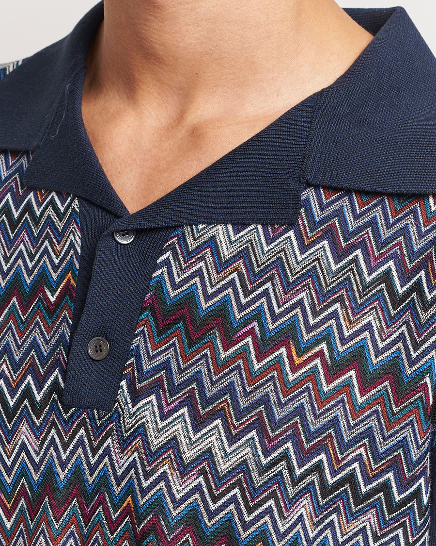 Hombres | Polos | Missoni | Cotton/Silk Polo Navy
