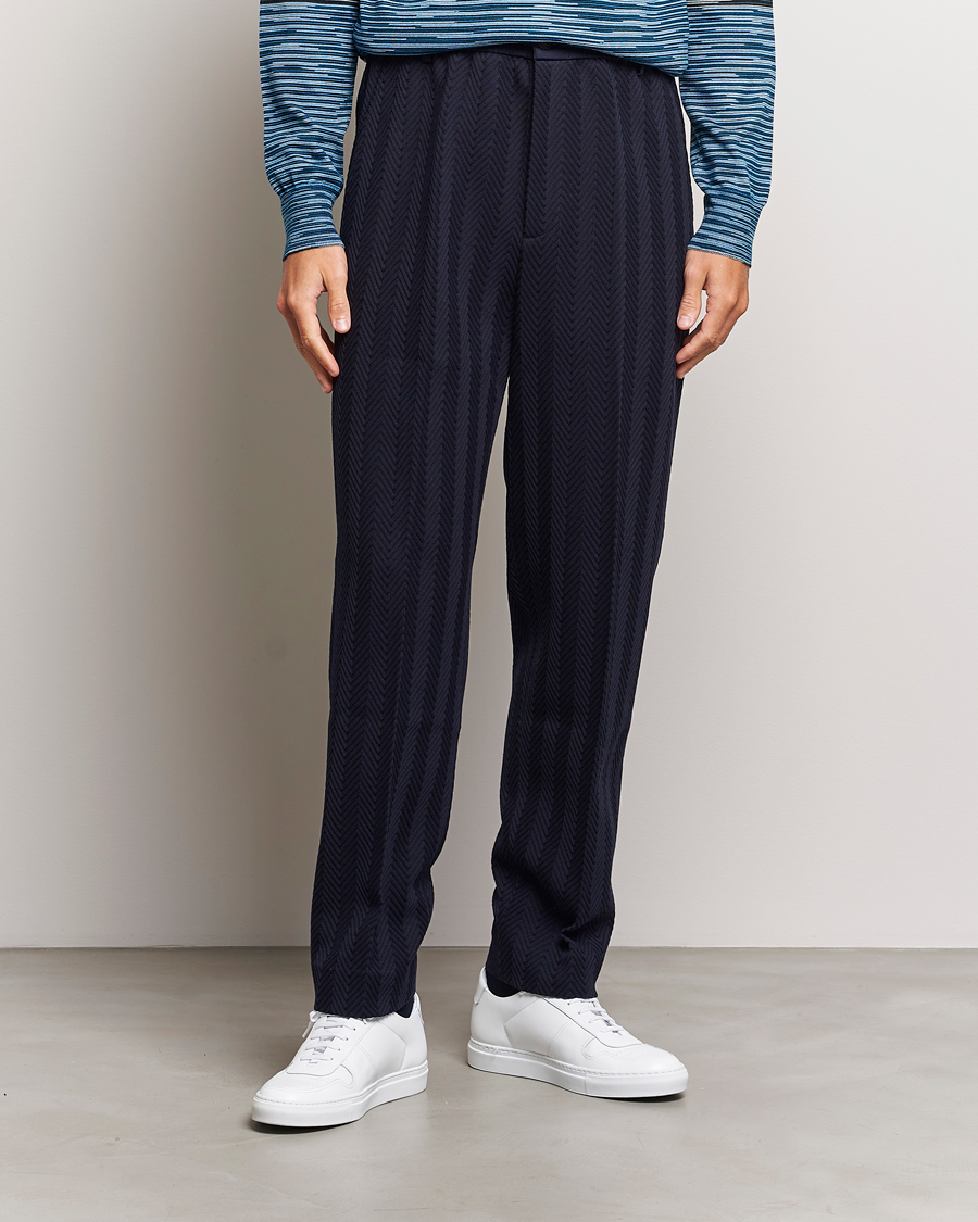 Hombres | Pantalones | Missoni | Tonal Zig-Zag Trousers Navy