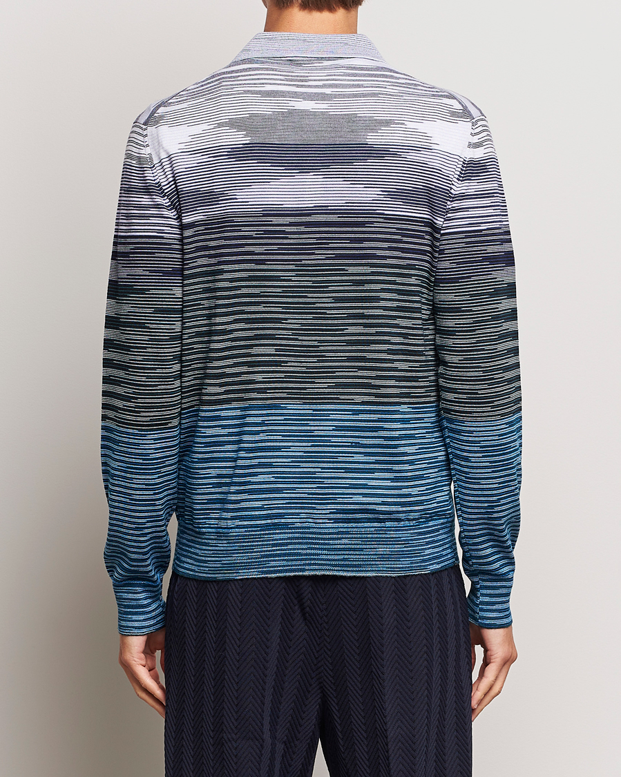 Hombres | Jerséis y prendas de punto | Missoni | Space Dyed Long Sleeve Polo Blue/Black