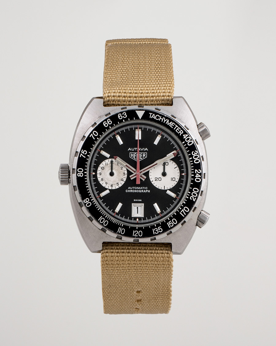 Hombres | Heuer Pre-Owned Autavia 11063 'Viceroy' Tachymeter Steel Black | Heuer Pre-Owned | Autavia 11063 'Viceroy' Tachymeter Steel Black