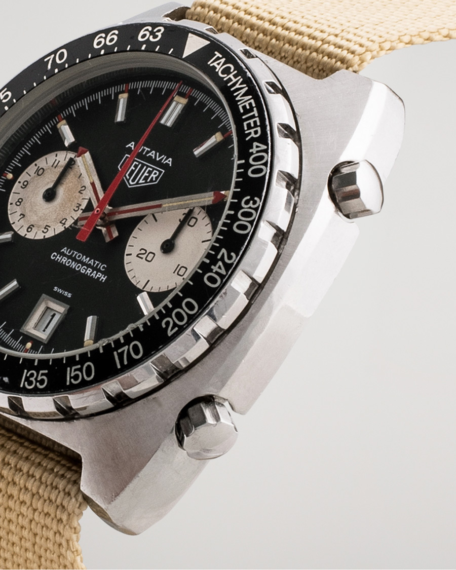 Hombres | Heuer Pre-Owned Autavia 11063 'Viceroy' Tachymeter Steel Black | Heuer Pre-Owned | Autavia 11063 'Viceroy' Tachymeter Steel Black