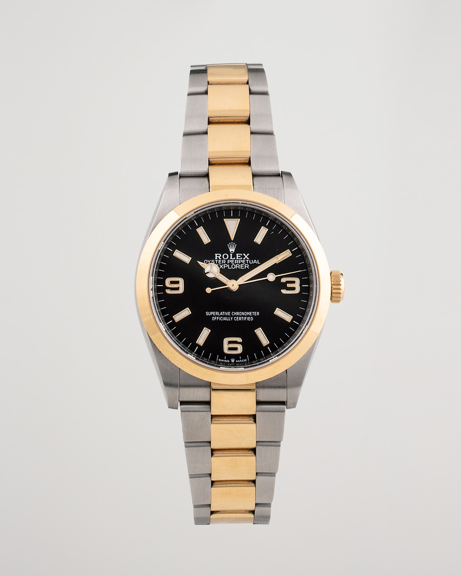 Hombres | Rolex Pre-Owned Explorer Two Tone 124273 Steel Gold Black | Rolex Pre-Owned | Explorer Two Tone 124273 Steel Gold Black