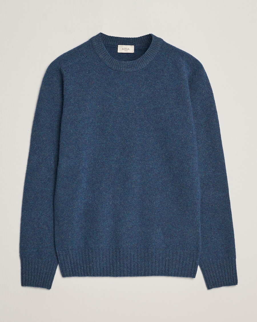 Hombres | Jerséis y prendas de punto | Altea | Wool/Cashmere Crew Neck Pullover Petroleum
