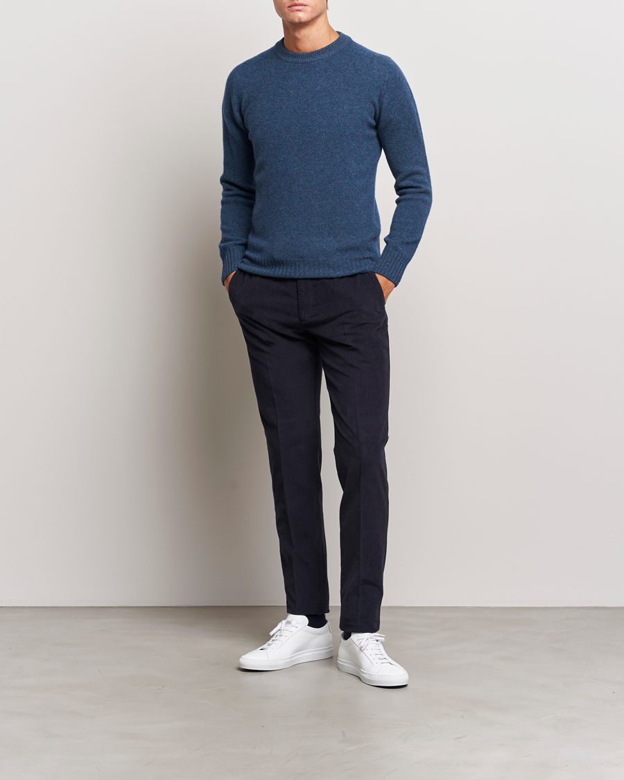 Hombres | Jerséis y prendas de punto | Altea | Wool/Cashmere Crew Neck Pullover Petroleum