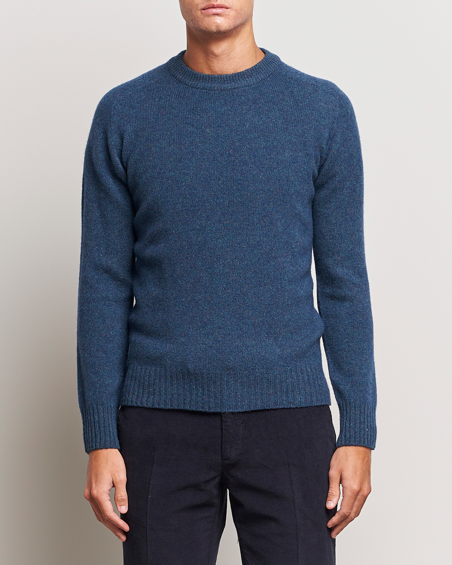 Hombres | Jerséis y prendas de punto | Altea | Wool/Cashmere Crew Neck Pullover Petroleum