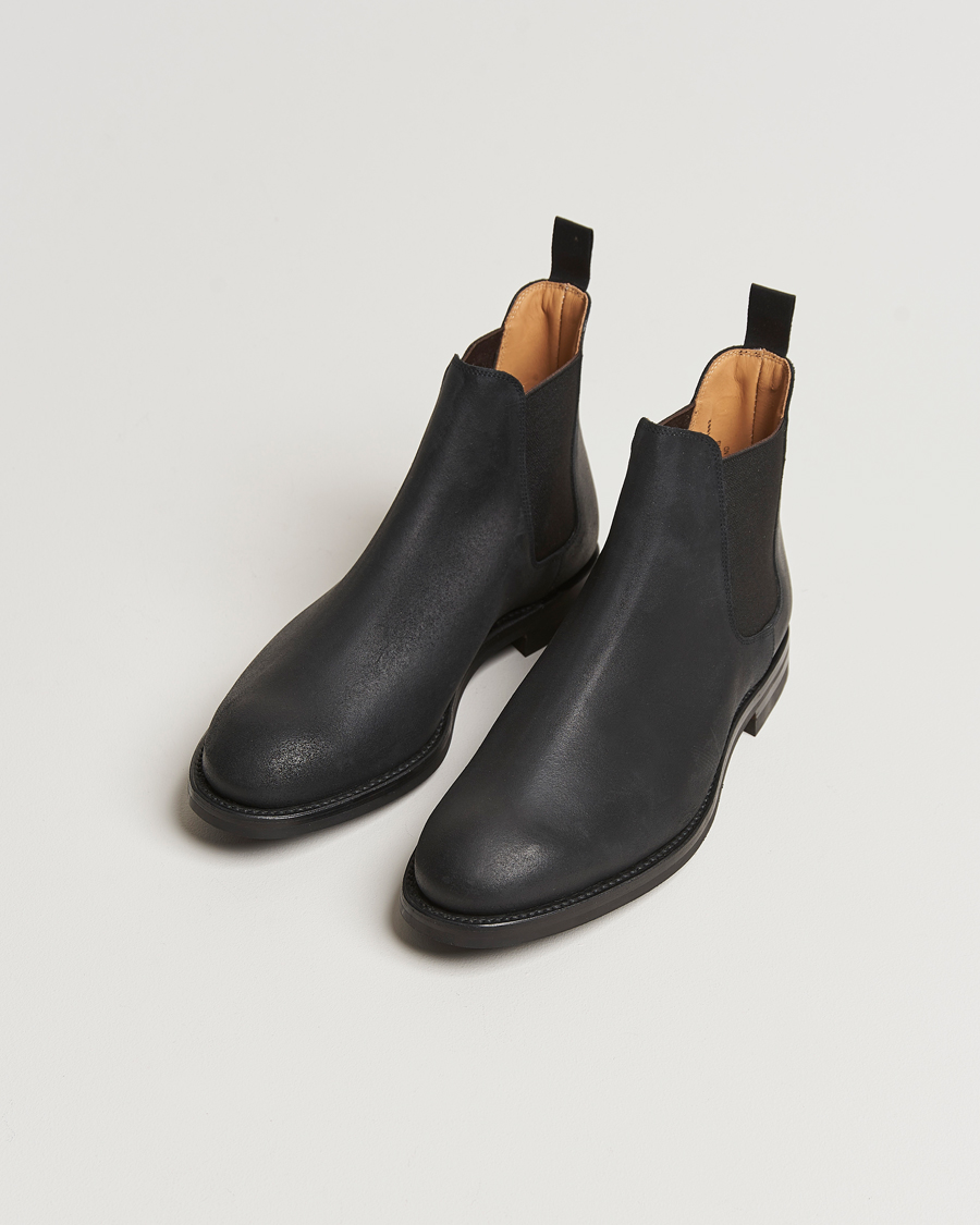 Hombres | Botas | Crockett & Jones | Chelsea 5 Black Rough-Out Suede