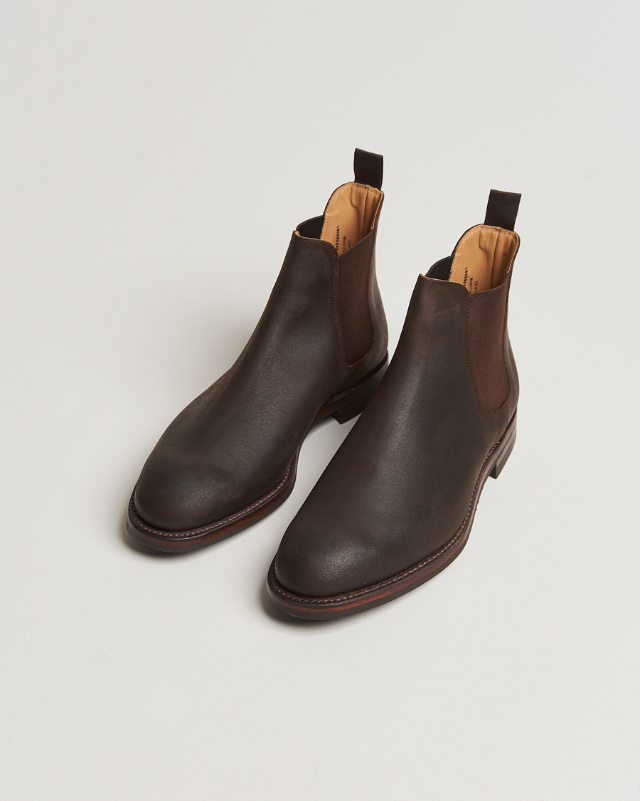 Hombres | Botas | Crockett & Jones | Chelsea 5 Dk Brown Rough-Out Suede