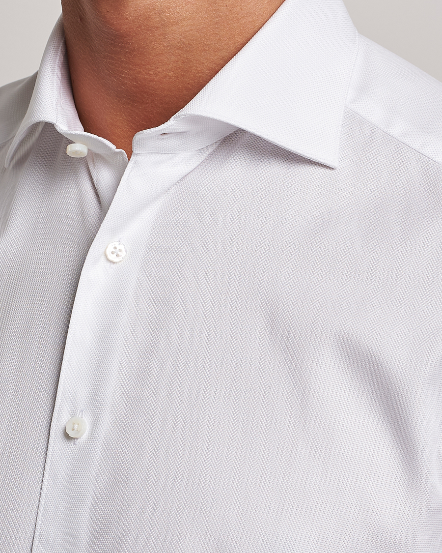 Hombres | Camisas | Stenströms | 1899 Slim Cotton Royal Oxford Shirt White