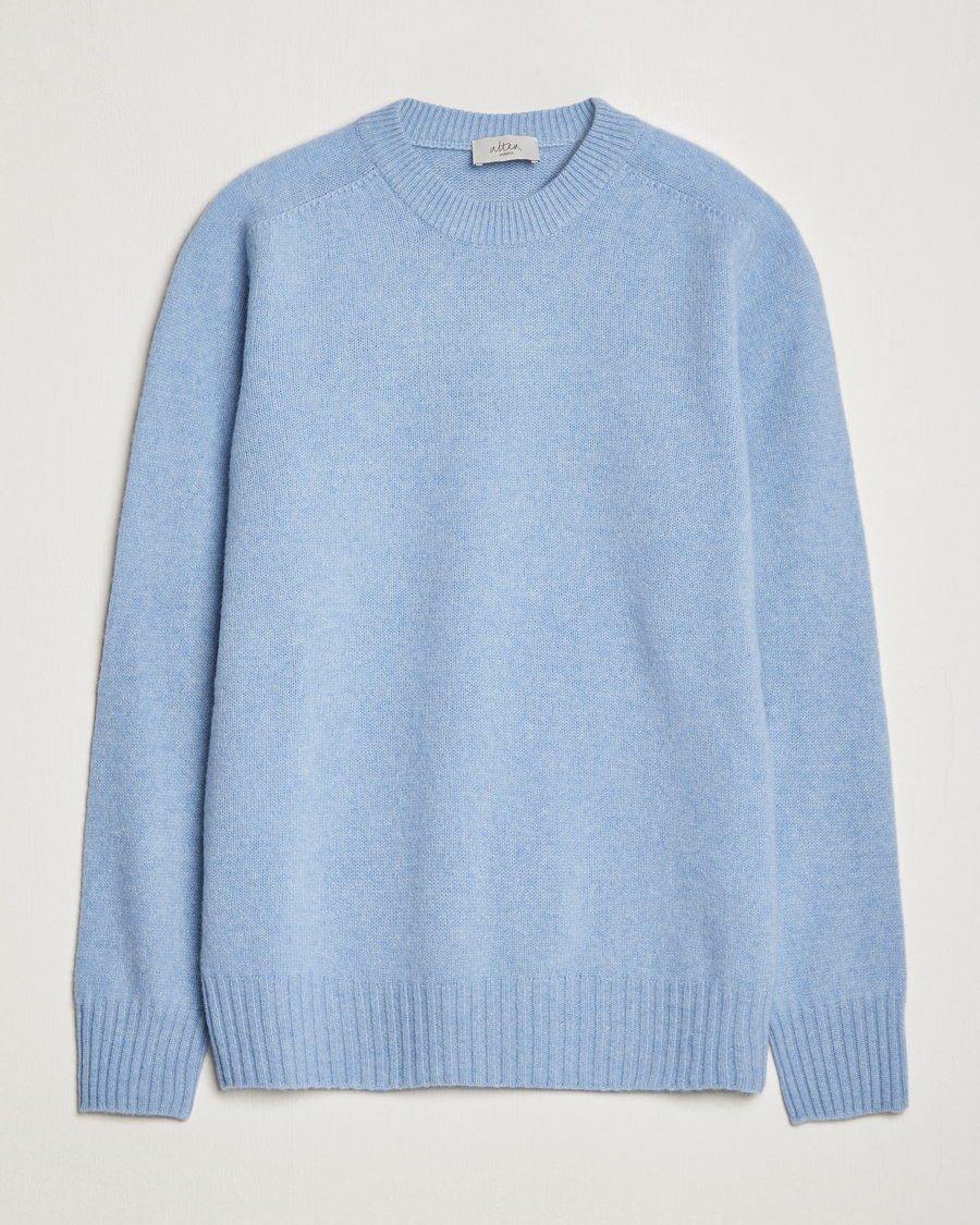 Hombres | Jerséis y prendas de punto | Altea | Wool/Cashmere Crew Neck Pullover Light Blue