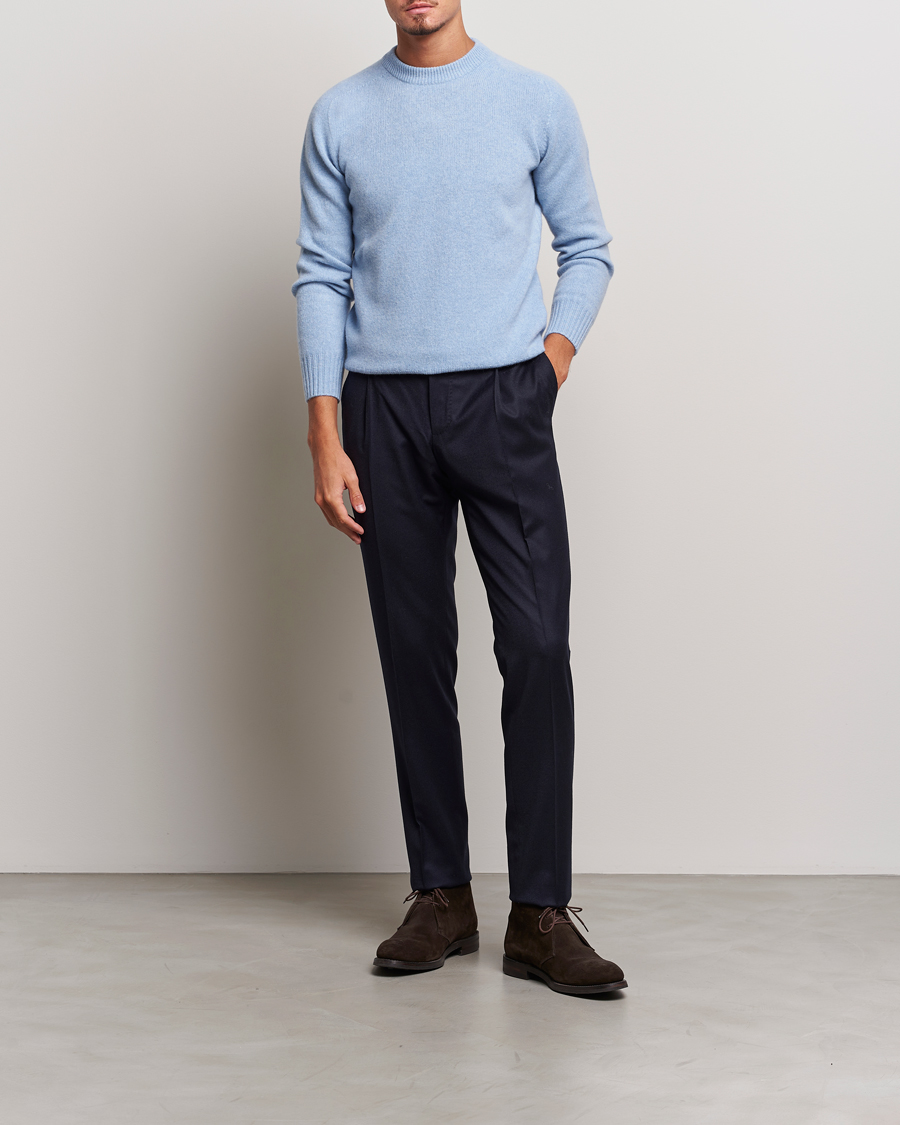 Hombres | Jerséis y prendas de punto | Altea | Wool/Cashmere Crew Neck Pullover Light Blue