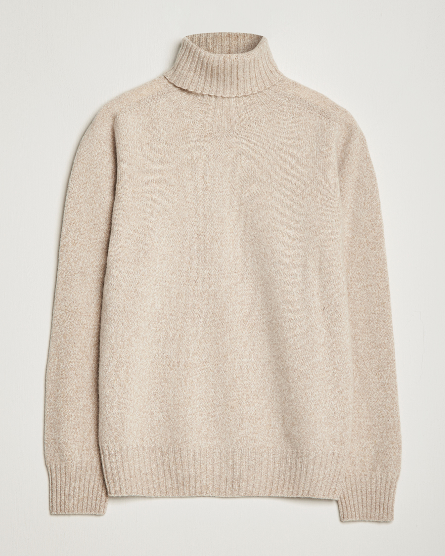 Hombres | Jerséis y prendas de punto | Altea | Wool/Cashmere Crew Neck Rollneck Beige Melange