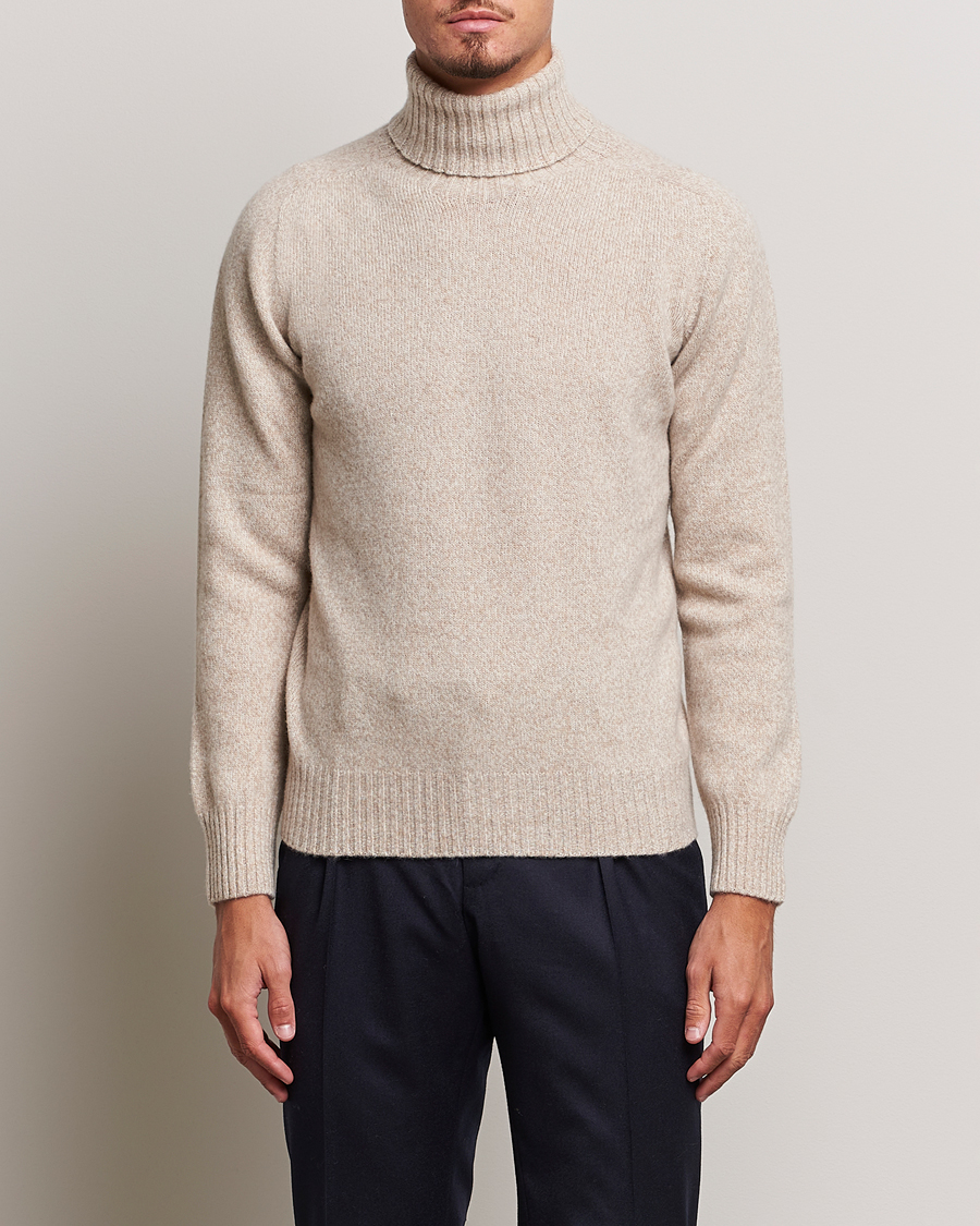 Hombres | Jerséis y prendas de punto | Altea | Wool/Cashmere Crew Neck Rollneck Beige Melange