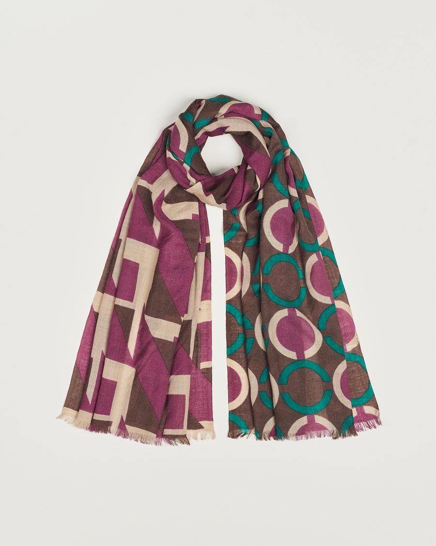 Hombres | Altea Printed Wool Scarf Brown | Altea | Printed Wool Scarf Brown