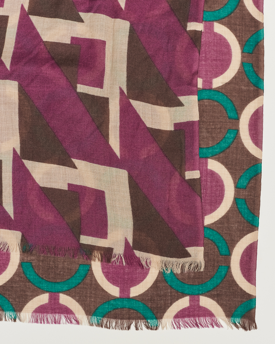 Hombres | Altea Printed Wool Scarf Brown | Altea | Printed Wool Scarf Brown