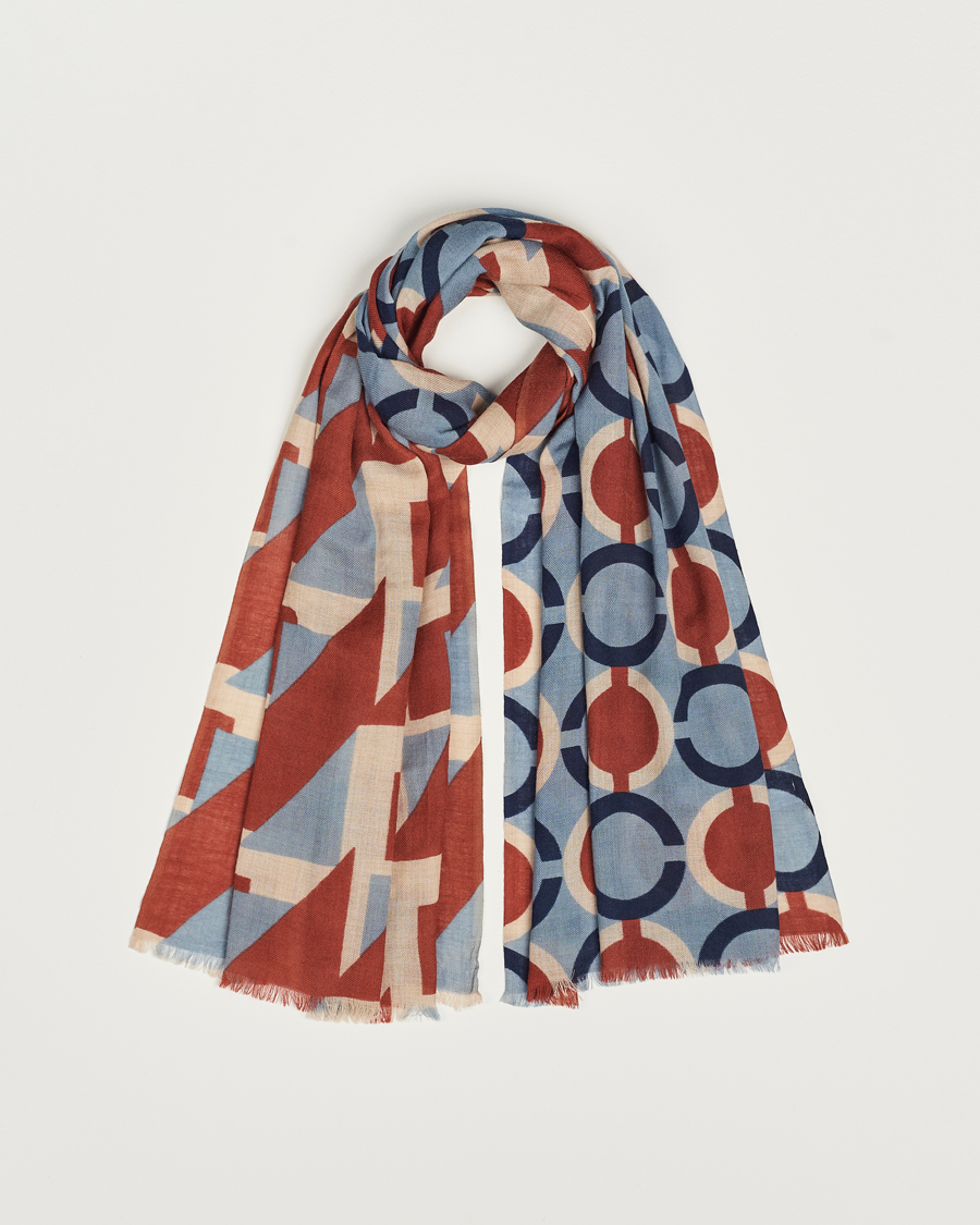 Hombres | Altea Printed Wool Scarf Brick | Altea | Printed Wool Scarf Brick