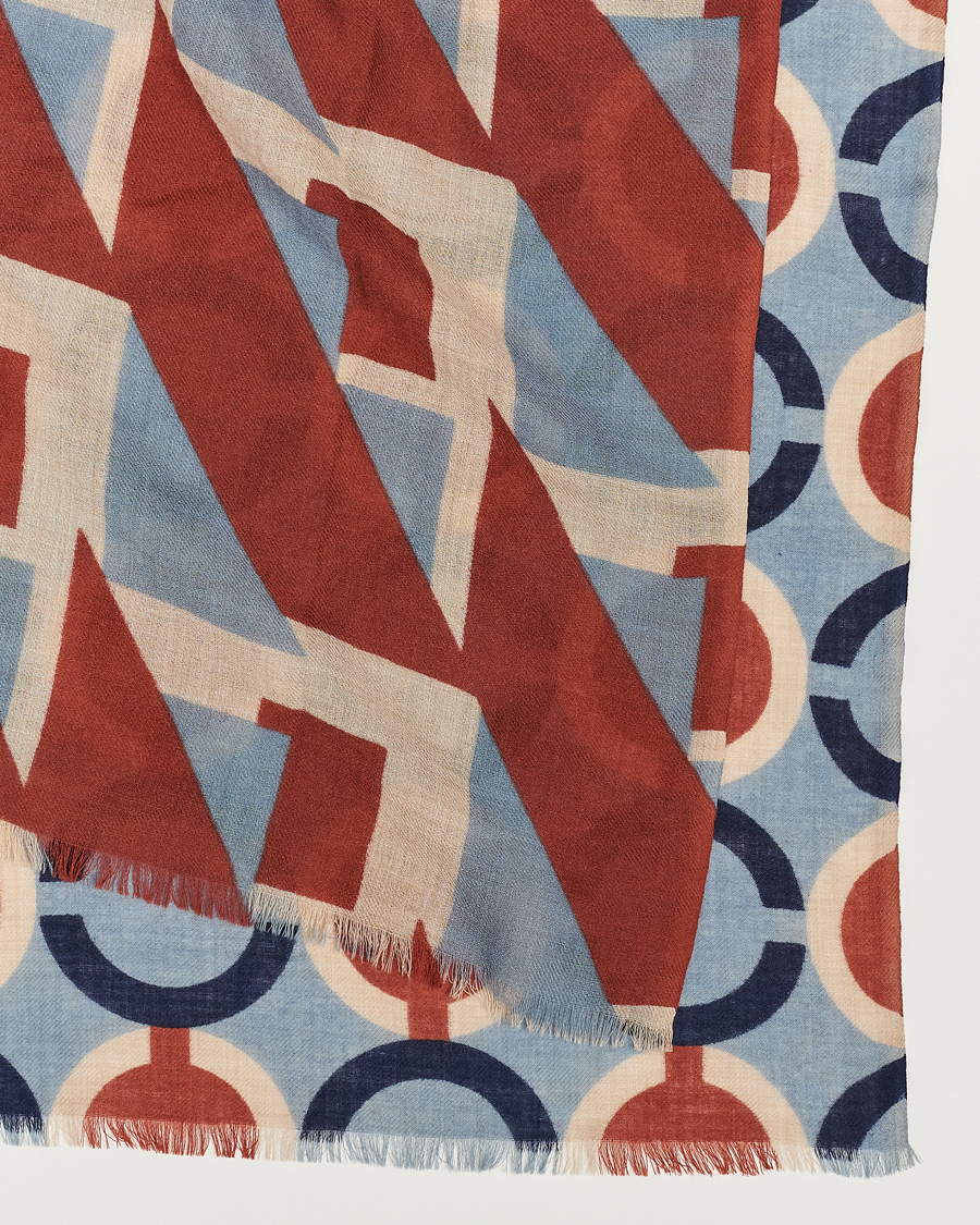 Hombres | Altea Printed Wool Scarf Brick | Altea | Printed Wool Scarf Brick