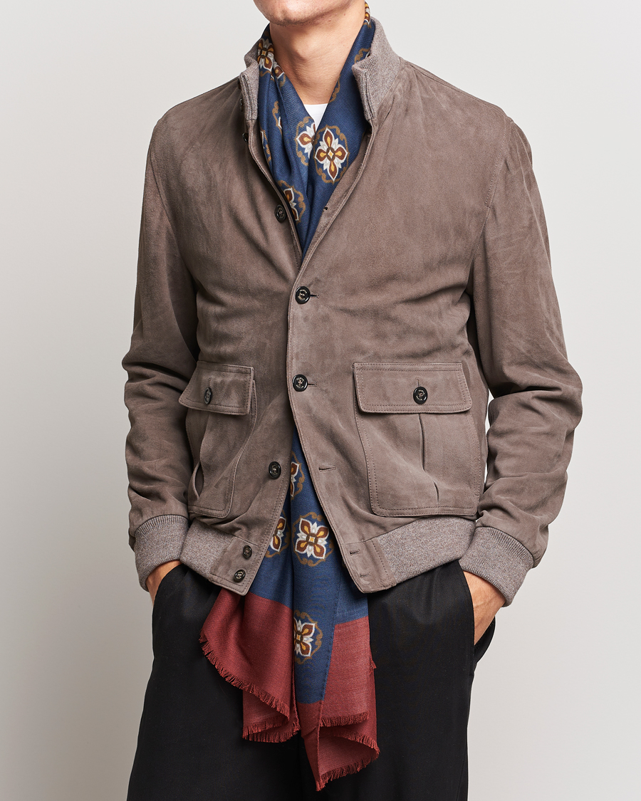 Hombres |  | Altea | Printed Medallion Wool Scarf Navy
