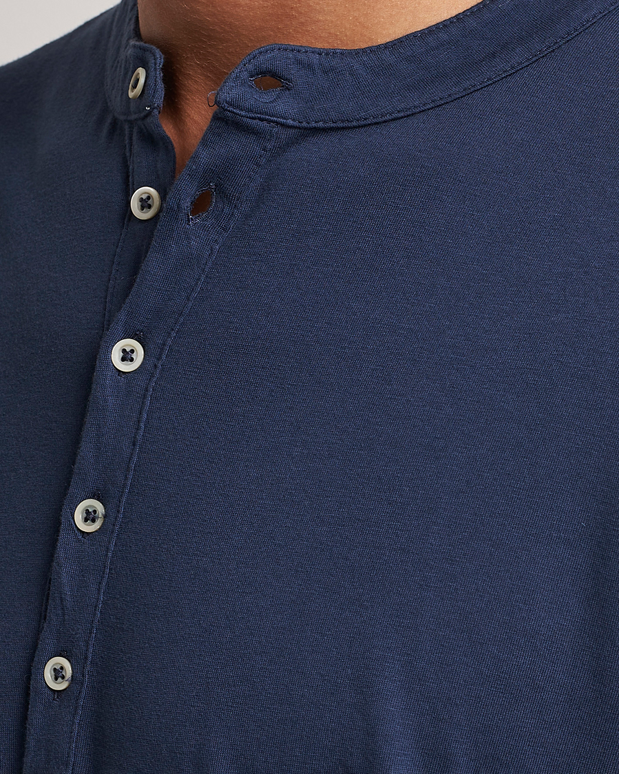Hombres | Jerséis y prendas de punto | Massimo Alba | Hawai Cotton/Cashmere Henley Navy