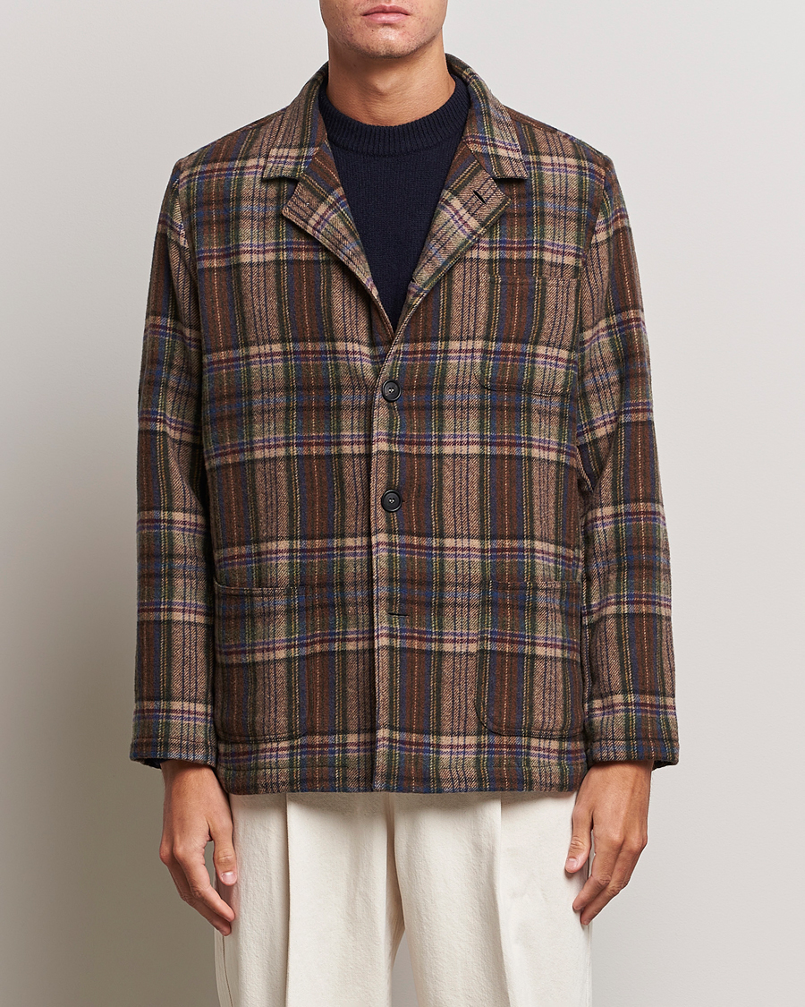Hombres | Abrigos y chaquetas | Massimo Alba | Florida Soft Wool Shirt Jacket Brown Check