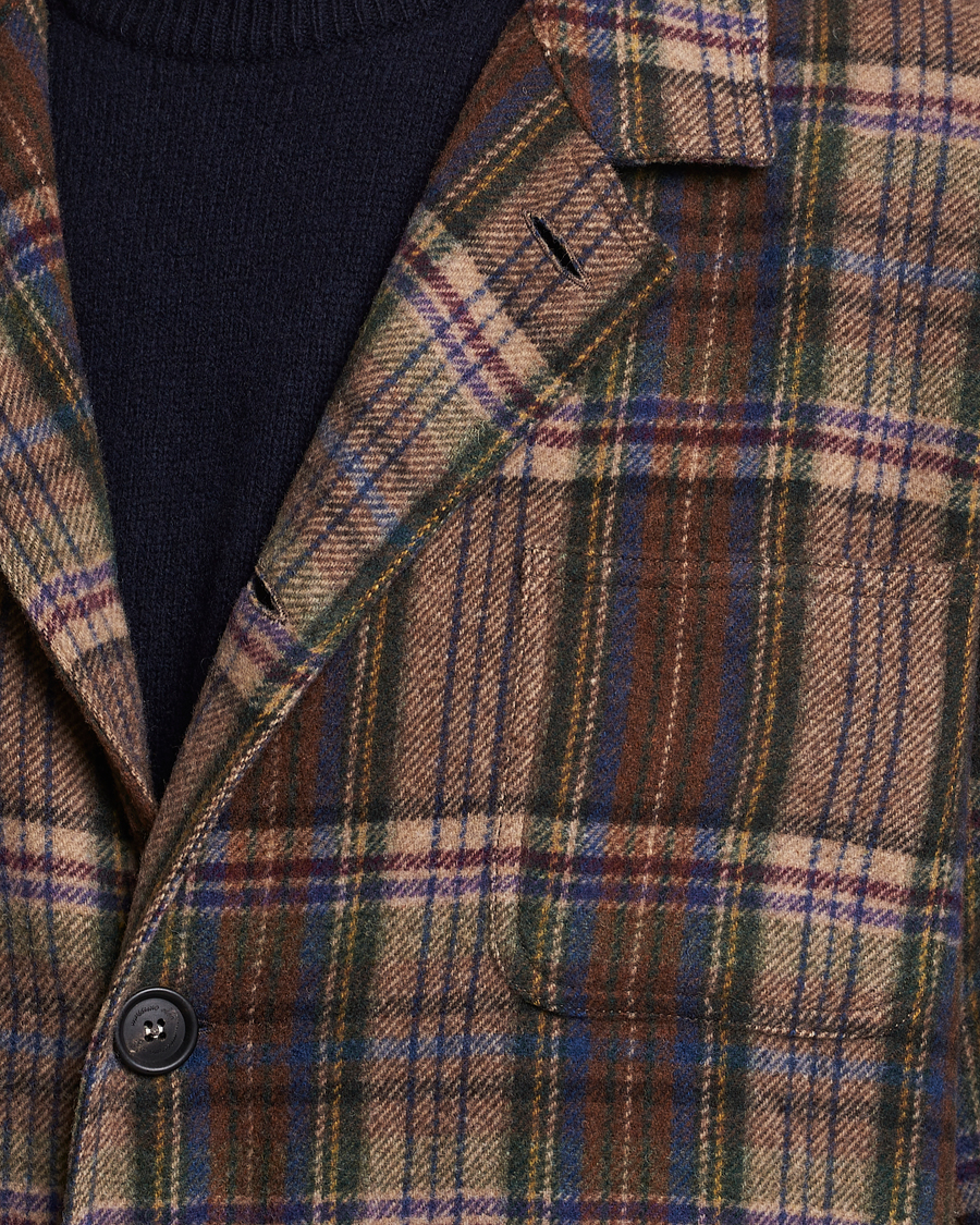 Hombres | Abrigos y chaquetas | Massimo Alba | Florida Soft Wool Shirt Jacket Brown Check