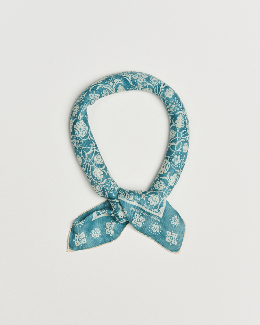 Hombres | Massimo Alba Printed Cashmere Bandana Turchese | Massimo Alba | Printed Cashmere Bandana Turchese