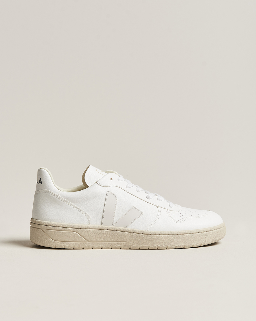 Hombres | Veja V-10 Vegan Leather Sneaker Full White | Veja | V-10 Vegan Leather Sneaker Full White