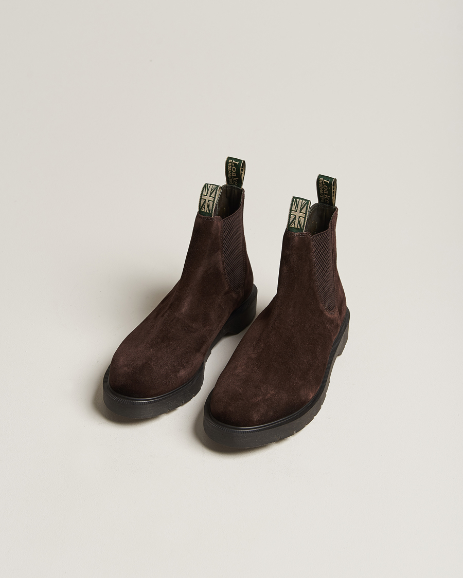Hombres | Zapatos de ante | Loake 1880 | Mccauley Heat Sealed Chelsea Brown Suede