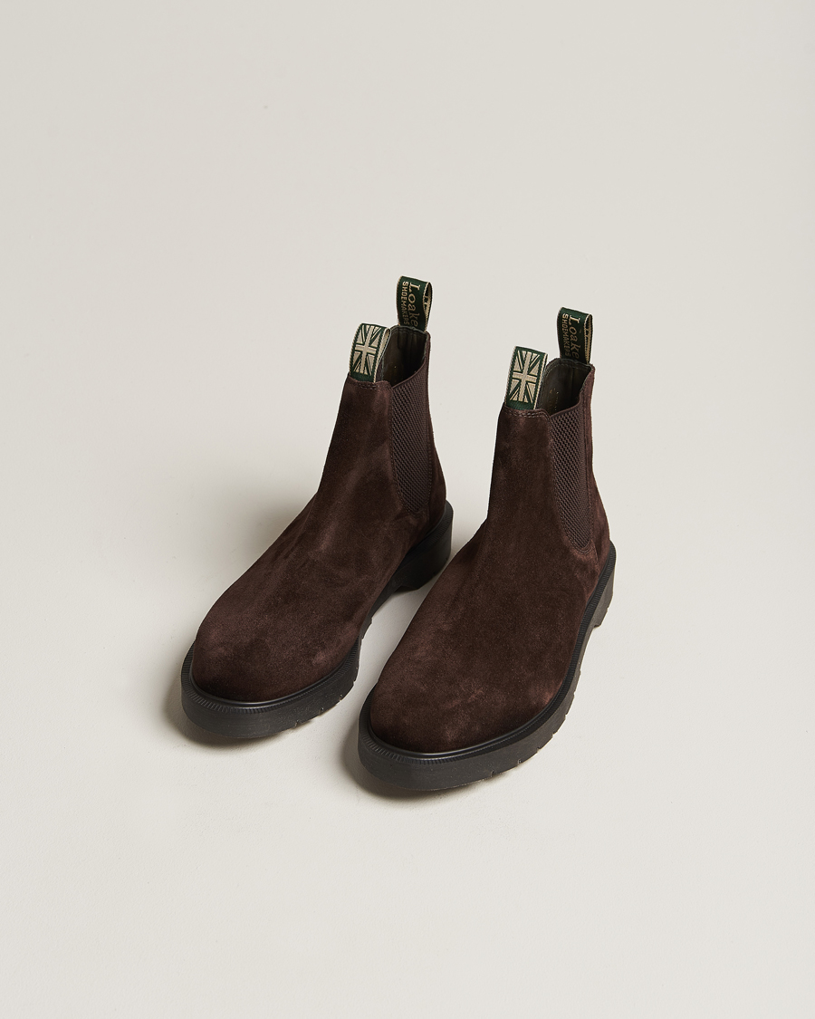 Hombres | Botas | Loake Shoemakers | Mccauley Heat Sealed Chelsea Brown Suede