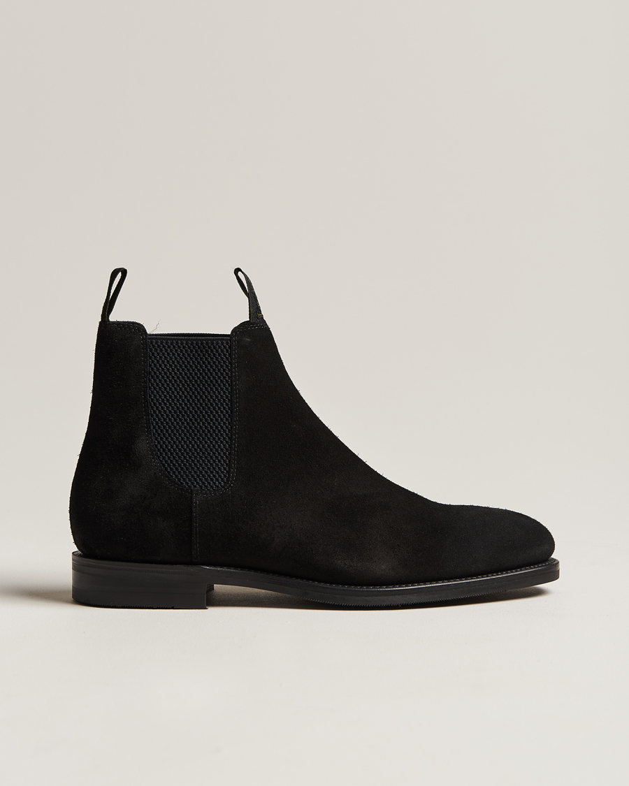 Hombres | Loake 1880 Emsworth Chelsea Boot Black Suede | Loake 1880 | Emsworth Chelsea Boot Black Suede