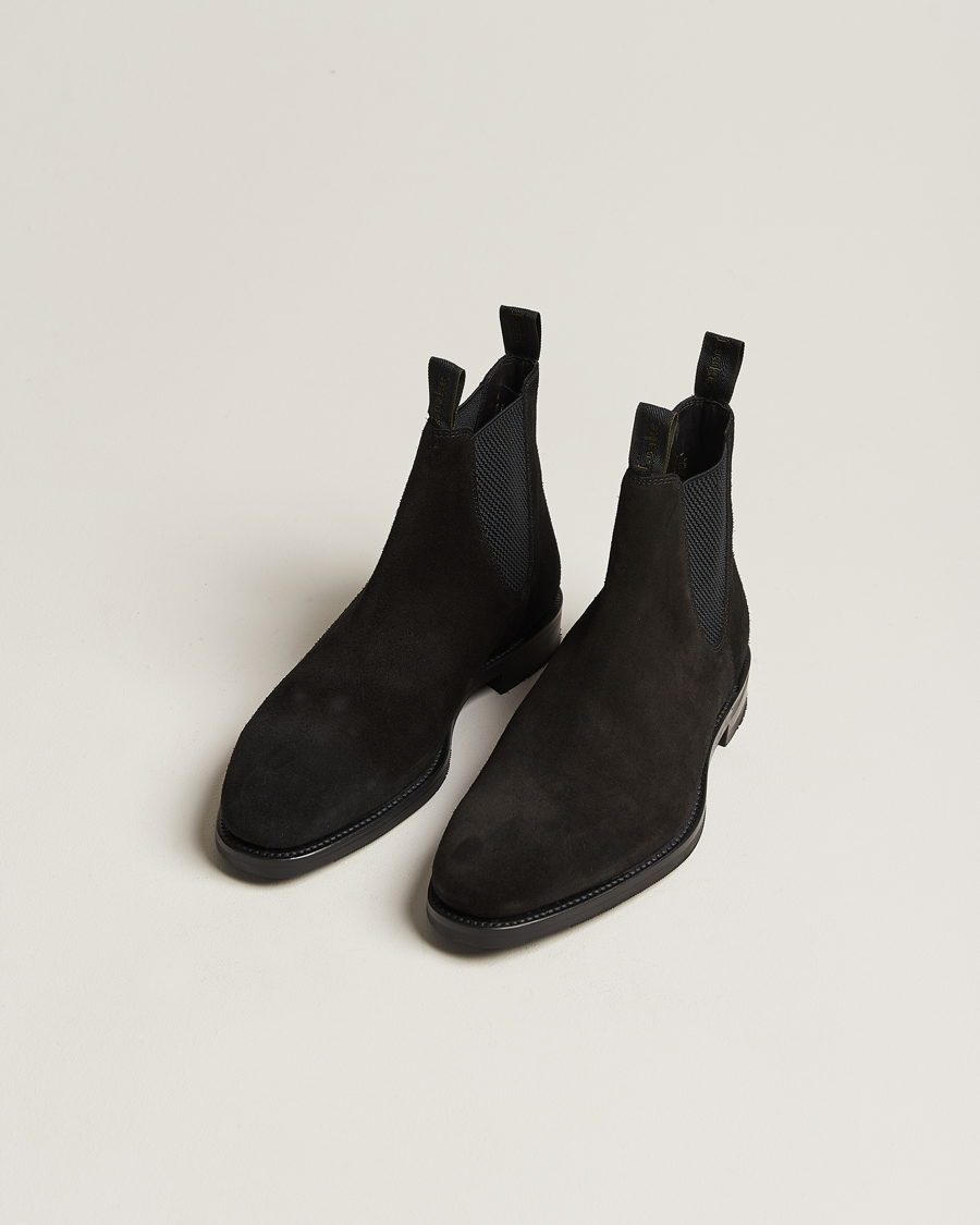 Hombres | Loake 1880 Emsworth Chelsea Boot Black Suede | Loake 1880 | Emsworth Chelsea Boot Black Suede