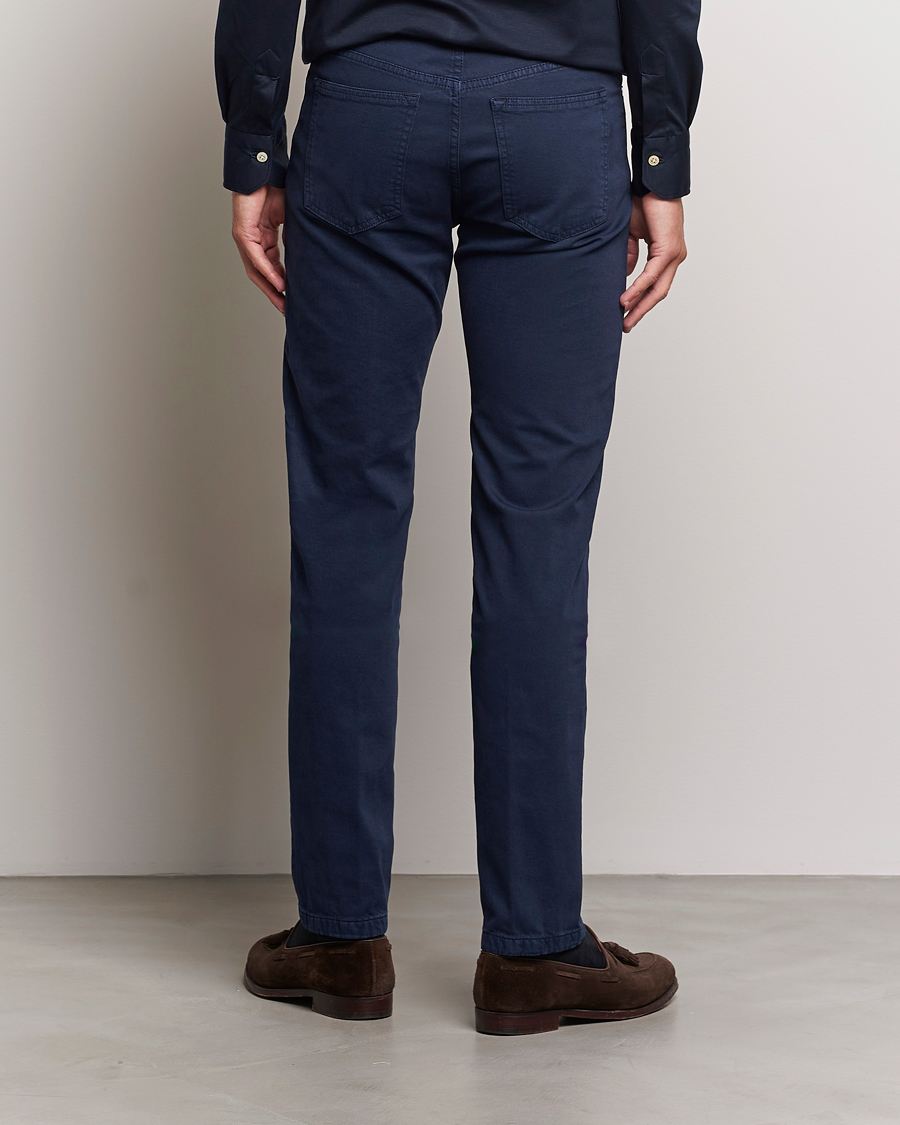 Hombres | Pantalones | Kiton | Slim Fit Cashmere/Cotton 5-Pocket Pants Navy